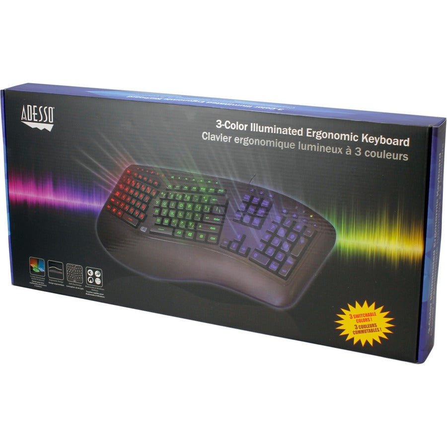 Adesso Tru-Form AKB-150EB Illuminated Ergonomic Keyboard