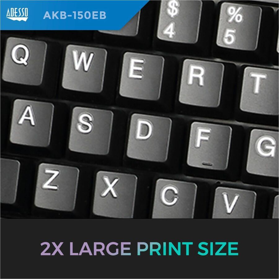 Adesso Tru-Form AKB-150EB Illuminated Ergonomic Keyboard