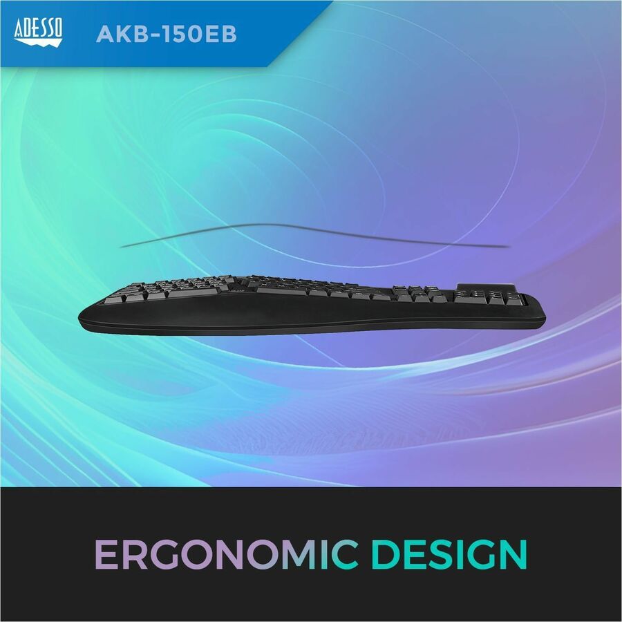 Adesso Tru-Form AKB-150EB Illuminated Ergonomic Keyboard