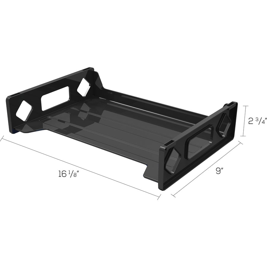 Deflecto Sustainable Office Stackable Desk Tray — Legal, Black