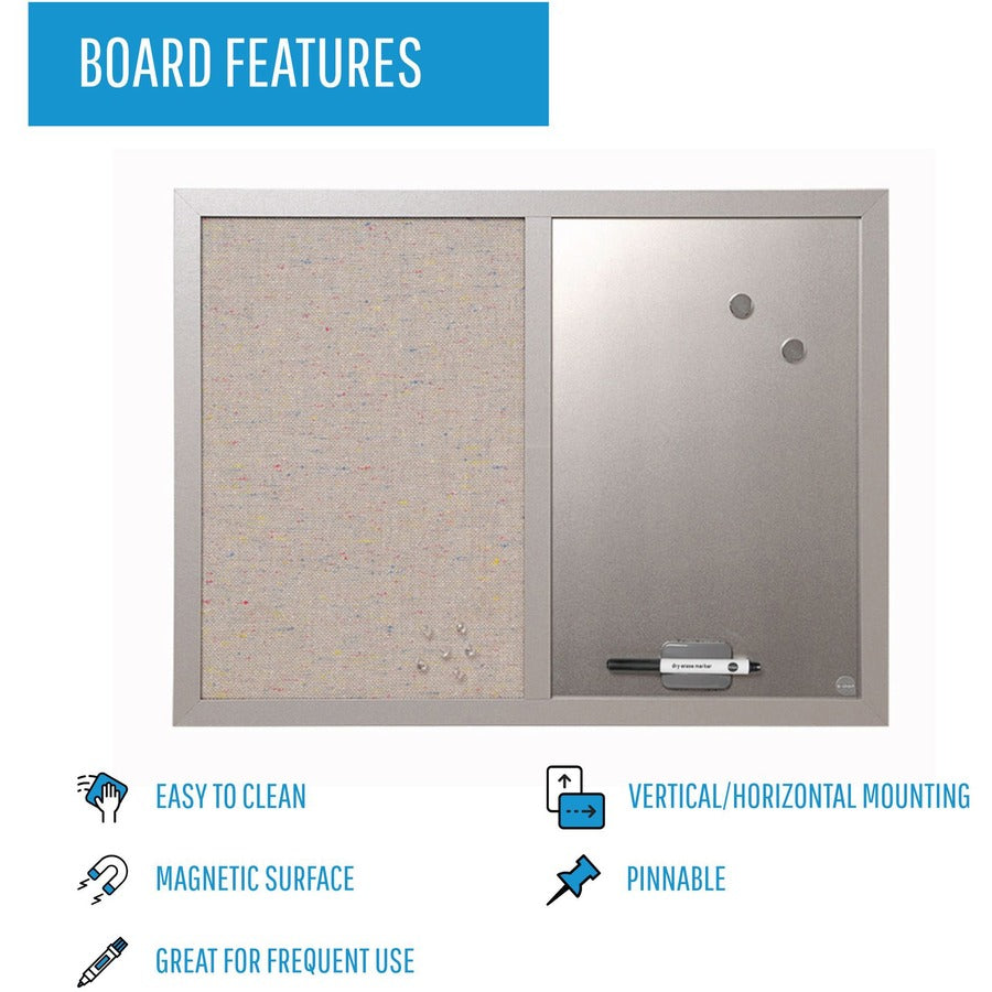 MasterVision MV Fabric/Dry-erase Bulletin Board