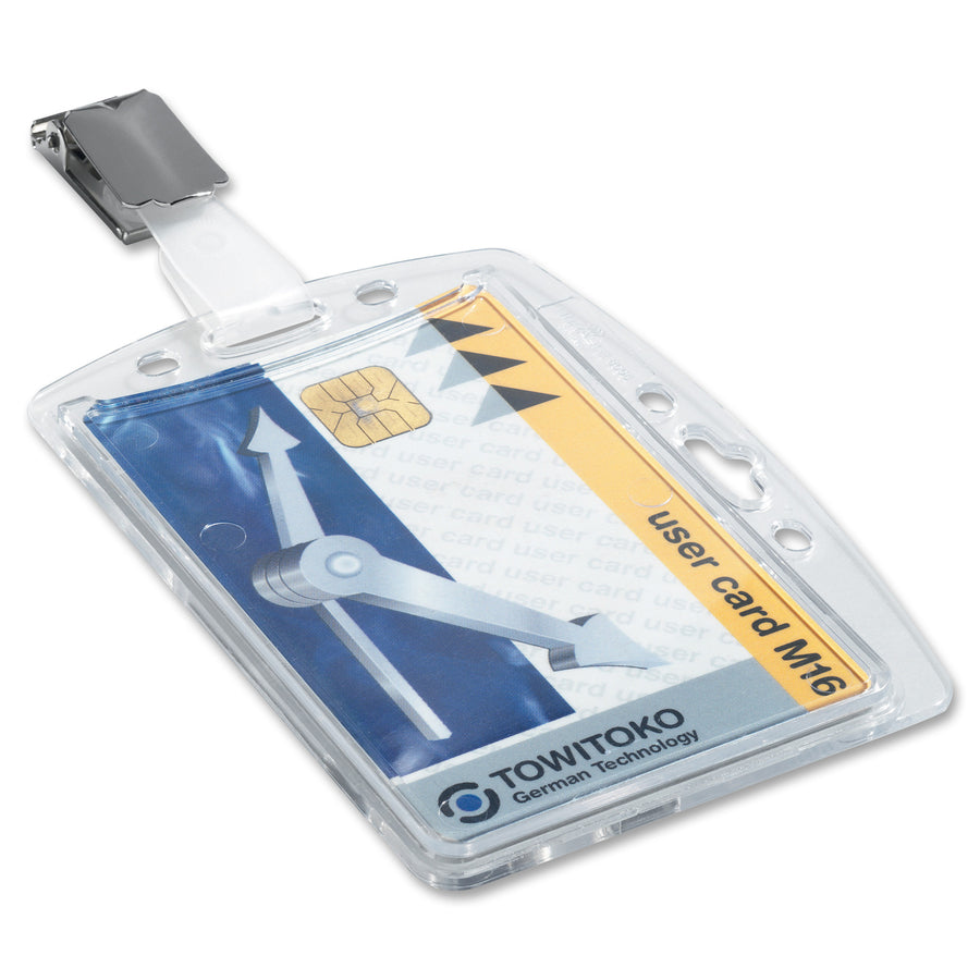Porte-badge pivotant DURABLE avec pince pour carte d'identité