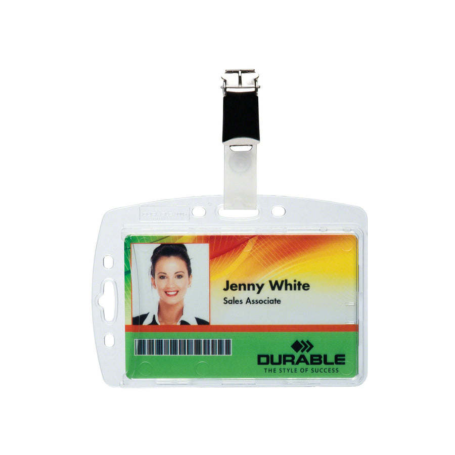 Porte-badge pivotant DURABLE avec pince pour carte d'identité