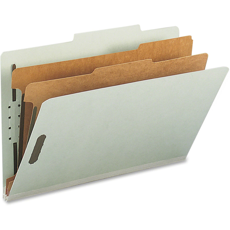 Nature Saver Legal Classification Folders - 2/5-Cut, 6 Fasteners, 10/Box