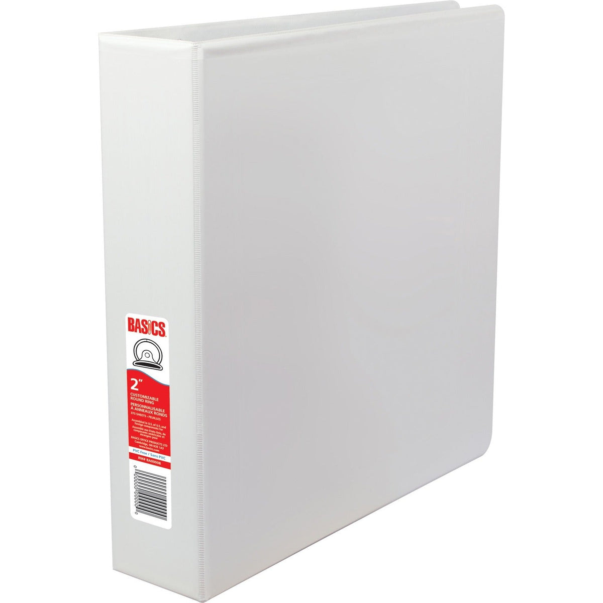 Basics Customizable Binder 2" Round Ring White