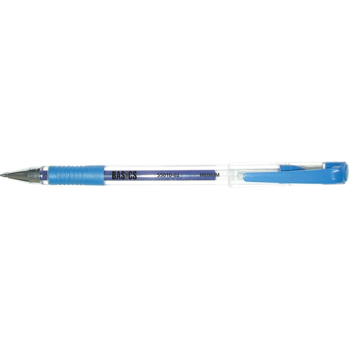 Basics Gel Stick Pens - 0.7 mm, Blue, Box of 12