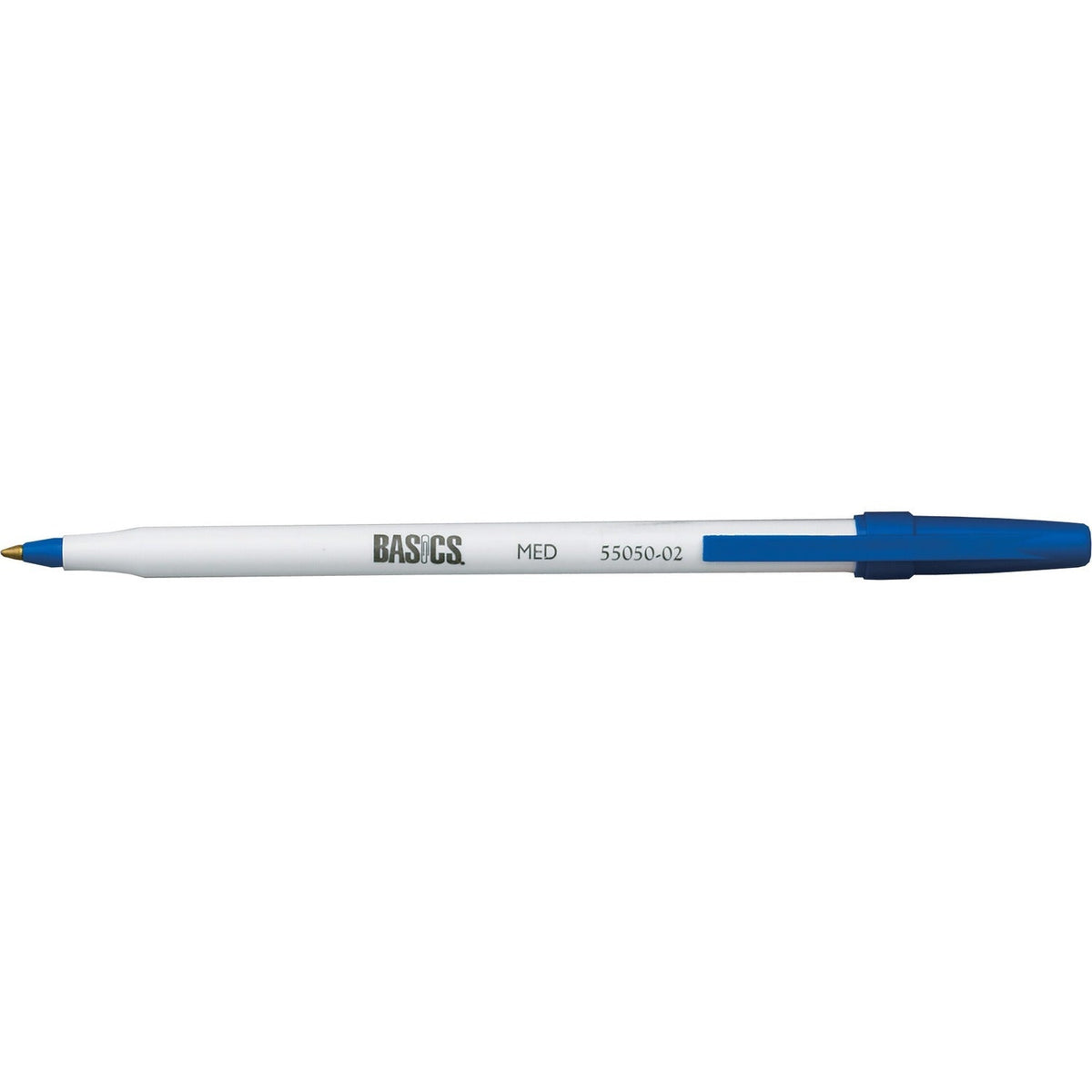 Basics Stick Pens - Medium Point, Blue, 12/Box