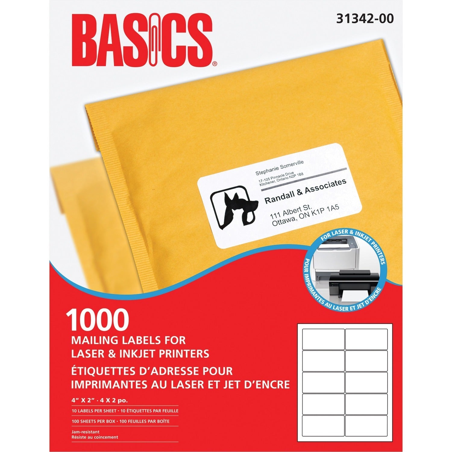Basics White Mailing Labels – Laser & Inkjet Compatible | 6 Sizes Available