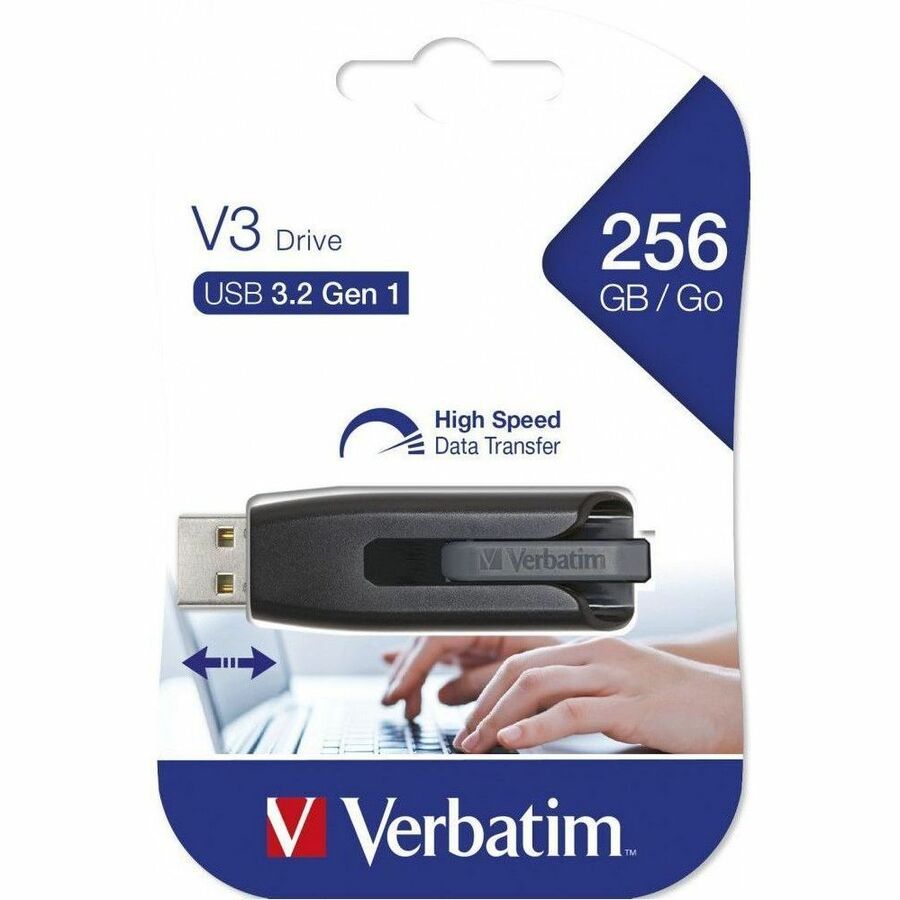 Microban 256GB Store 'n' Go V3 USB 3.2 Gen 1 Flash Drive - Gray