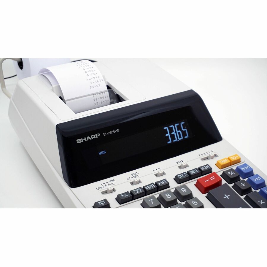 Sharp Calculators EL-2630PIII 12-Digit Commercial Printing Calculator
