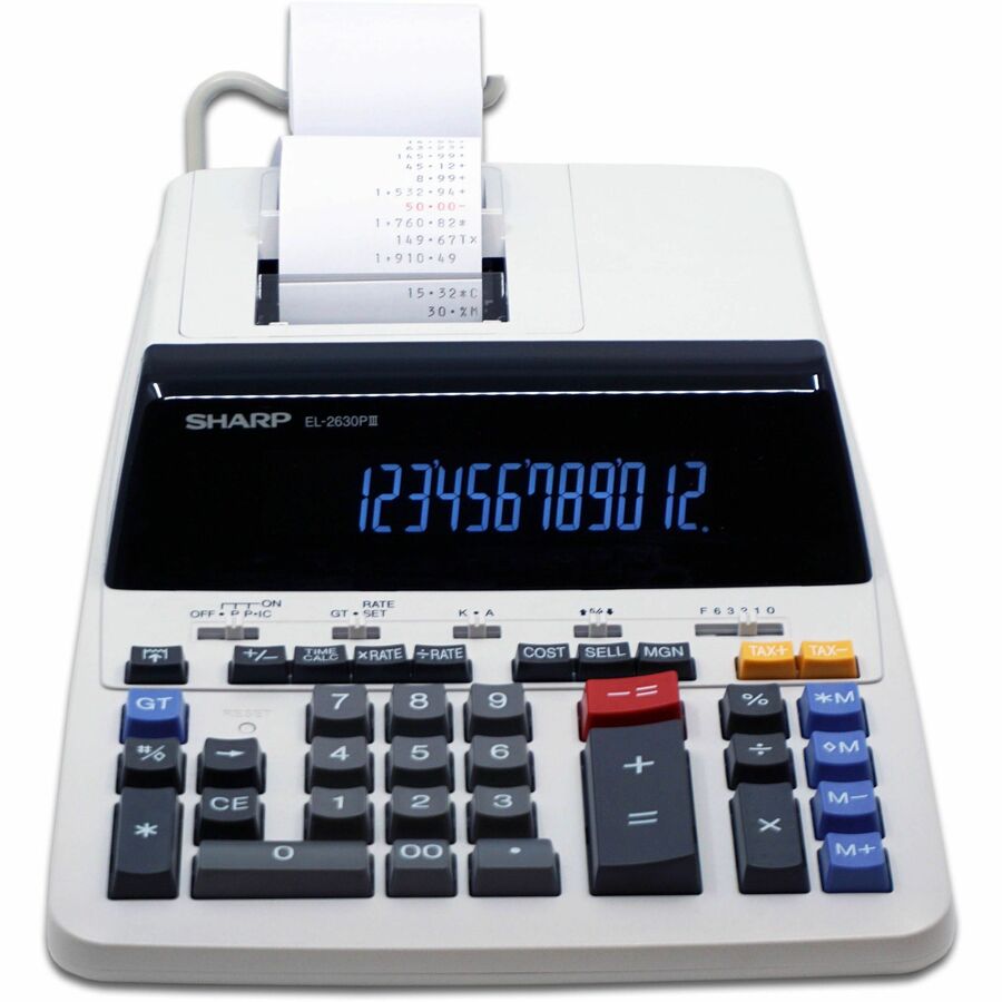 Sharp Calculators EL-2630PIII 12-Digit Commercial Printing Calculator