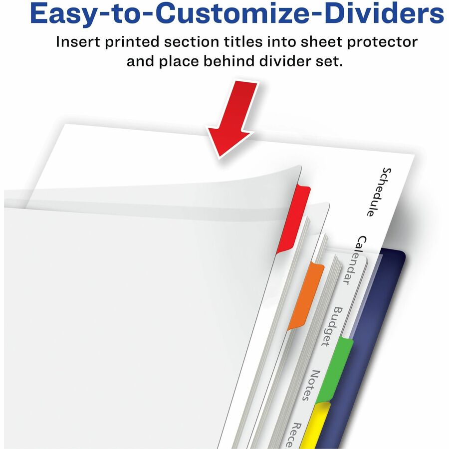 Avery® Clear Easy View Durable Plastic Dividers 8 tabs, 1 set