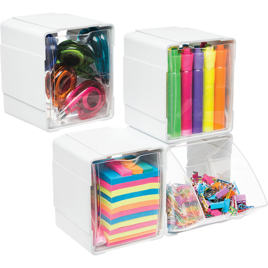 Organisateur de rangement emboîtable Deflecto Tilt Bin