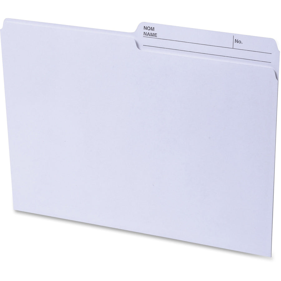 Continental Recycled File Folders - Letter, 1/2-Cut Reversible Tab, Box of 100 - Ivory