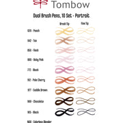 Tombow Dual Brush Art Pen 10-piece Set - Portrait Colours