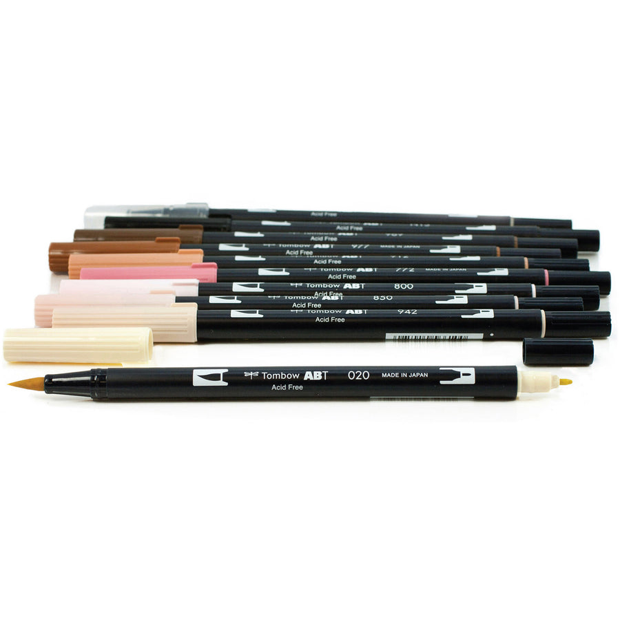 Tombow Dual Brush Art Pen 10-piece Set - Portrait Colours