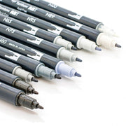 Tombow Dual Brush Art Pen 10-piece Set - Grayscale Colours