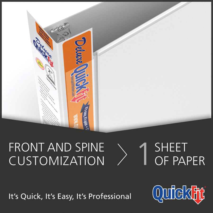 QuickFit PRO Heavy-Duty Single-Touch View Binder, Locking D Rings, 1.5 Inch, White