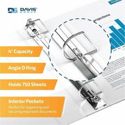 QuickFit PRO Heavy-Duty Single-Touch View Binder, Locking D Rings, 4 Inch, White