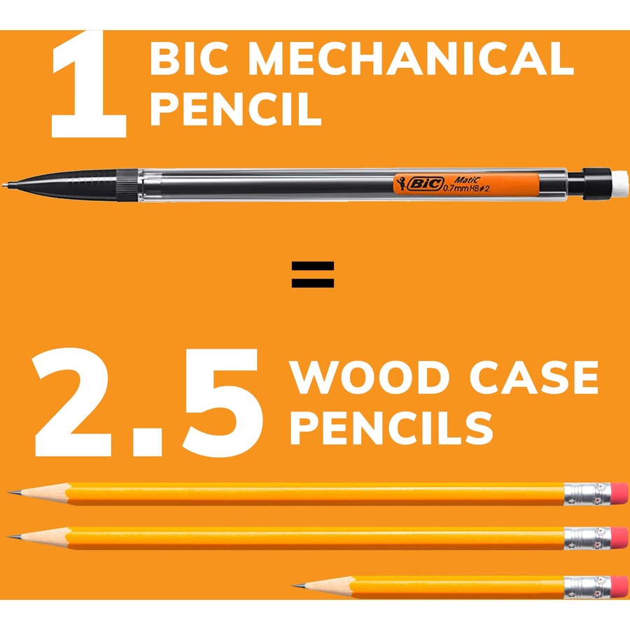BIC Extra-Smooth Mechanical Pencil, Medium Point (0.7mm), Perfect For The Classroom & Test Time, 12-Count