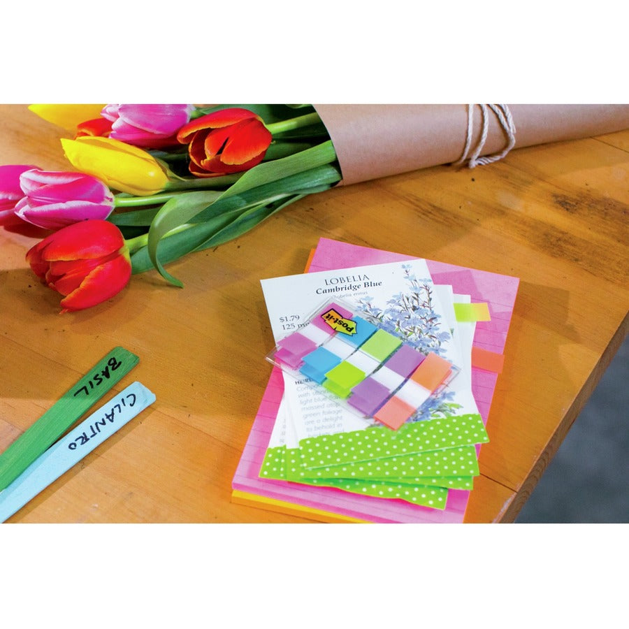 Onglets Post-it avec distributeur On-the-Go – Couleurs vives (12,70 mm)