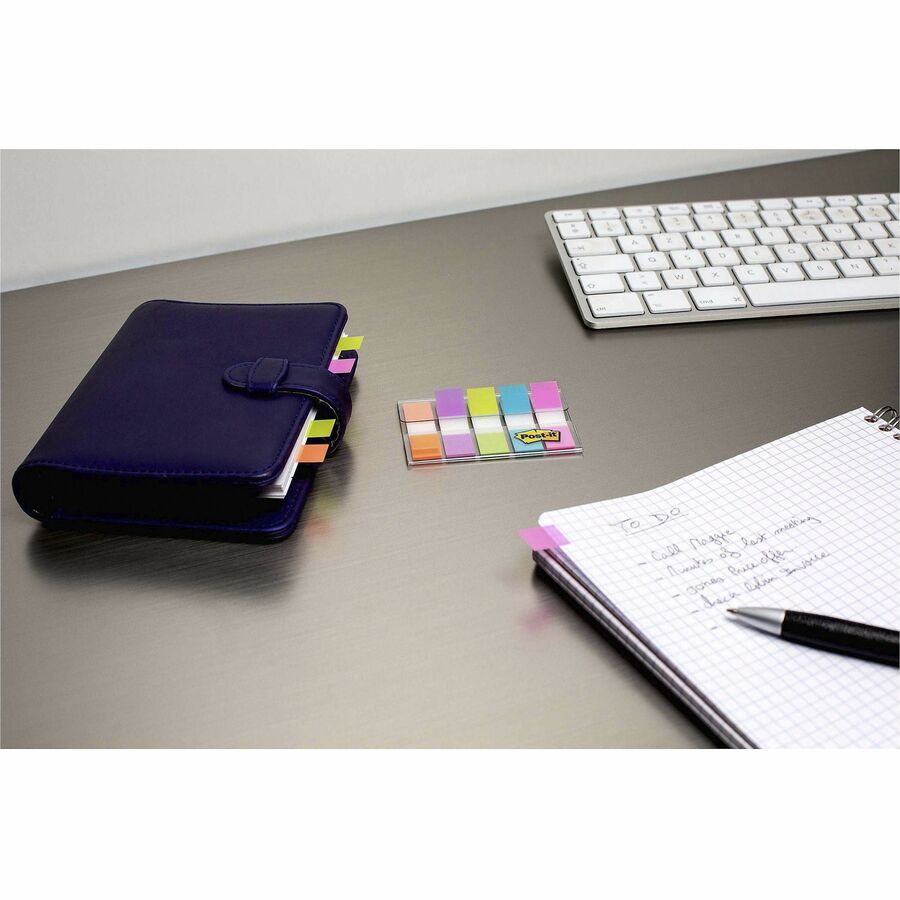Onglets Post-it avec distributeur On-the-Go – Couleurs vives (12,70 mm)
