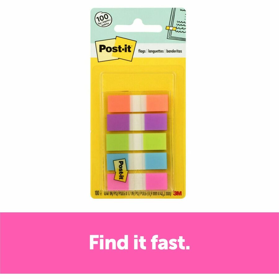 Post-it® Flags in On-the-Go Dispenser - Bright Colors