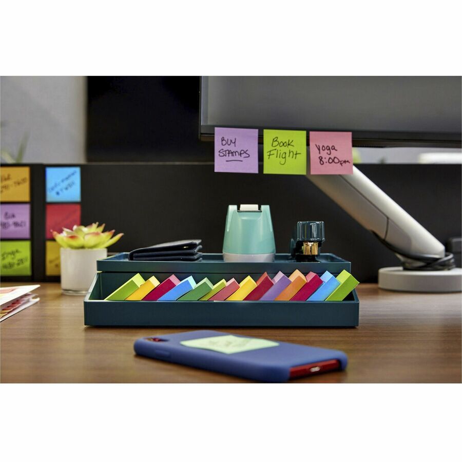 Post-it® Super Sticky Notes, Supernova Neons, 8 Pads, 2”×2” (6228SSMIA)