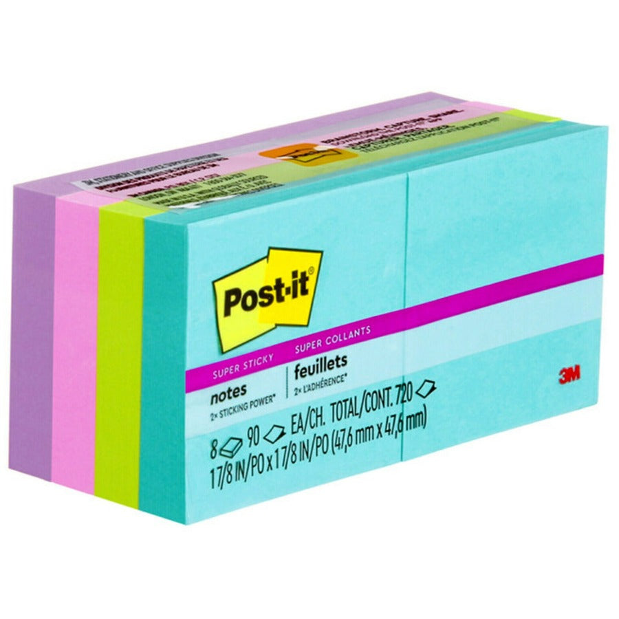 Post-it&reg; Super Sticky Notes - Supernova Neons Color Collection - 3-Pack