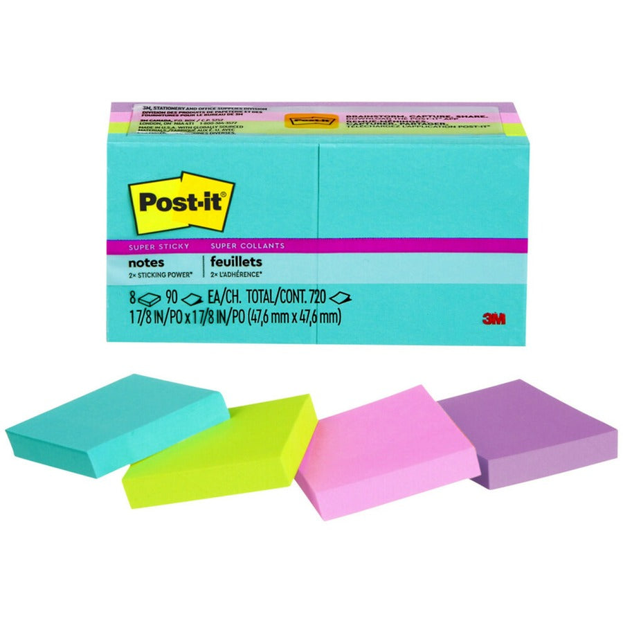Post-it&reg; Super Sticky Notes - Supernova Neons Color Collection - 3-Pack