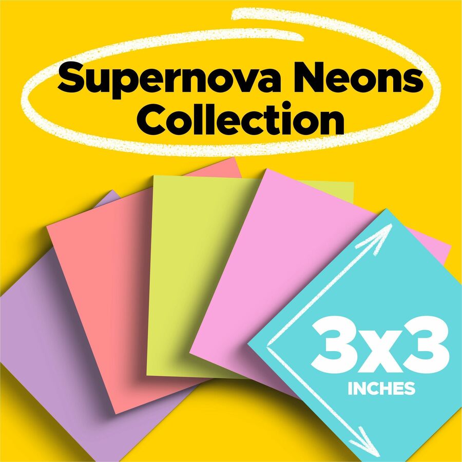 Post-it&reg; Super Sticky Notes - Supernova Neons Color Collection (Model 2)