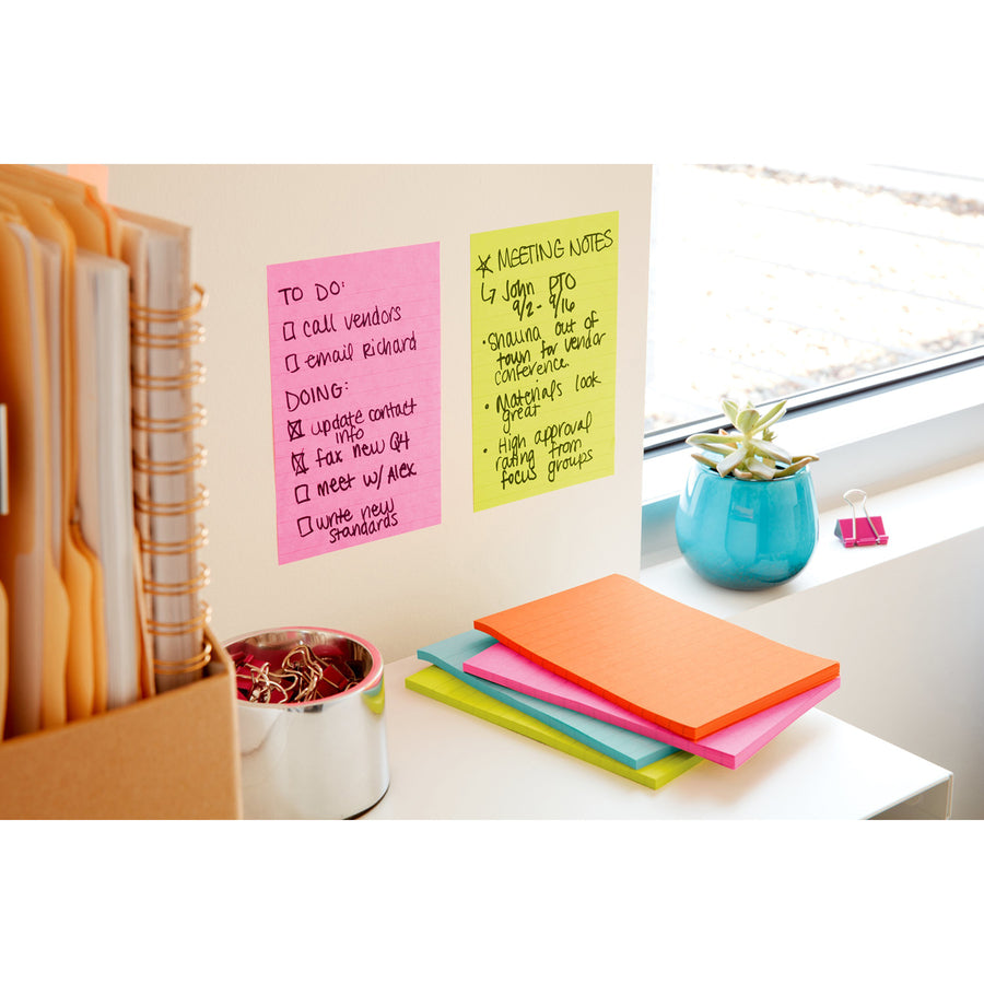 Post-it&reg; Super Sticky Notes - Supernova Neons Color Collection - 3-Pack