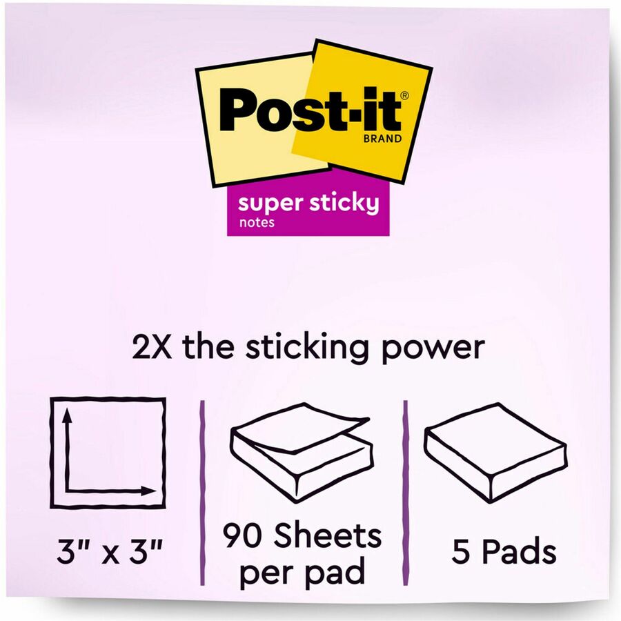 Post-it&reg; Super Sticky Notes - Supernova Neons Color Collection - 3-Pack