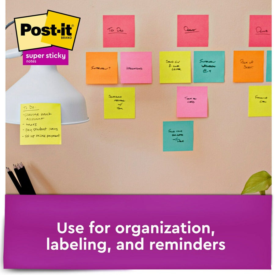 Post-it&reg; Super Sticky Notes - Supernova Neons Color Collection - 3-Pack