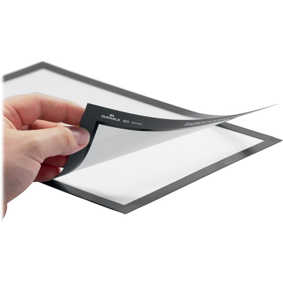 DURABLE Self-Adhesive Frame, Magnetic Closure — Letter, Black, 2-Pack