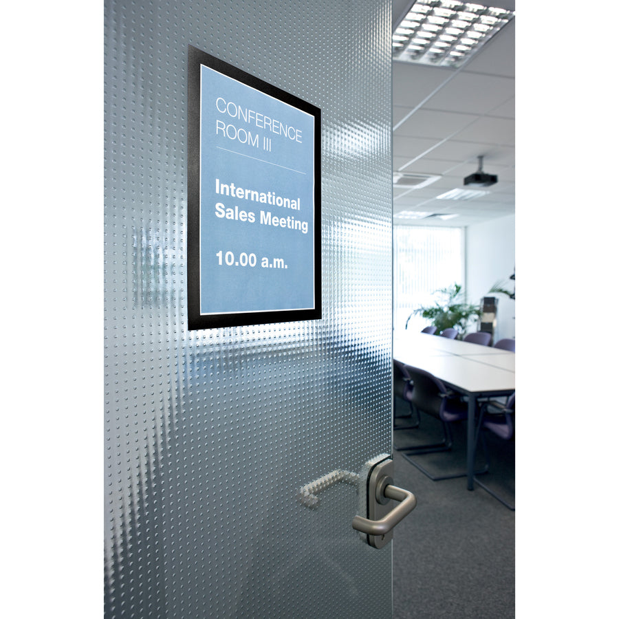 DURABLE Self-Adhesive Frame, Magnetic Closure — Letter, Black, 2-Pack