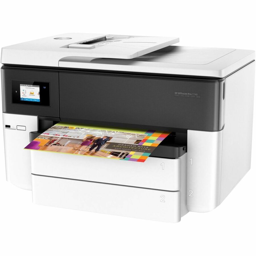 HP Officejet Pro 7740 All-in-One Inkjet Multifunction Printer-Color