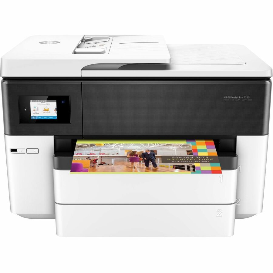 HP Officejet Pro 7740 All-in-One Inkjet Multifunction Printer-Color