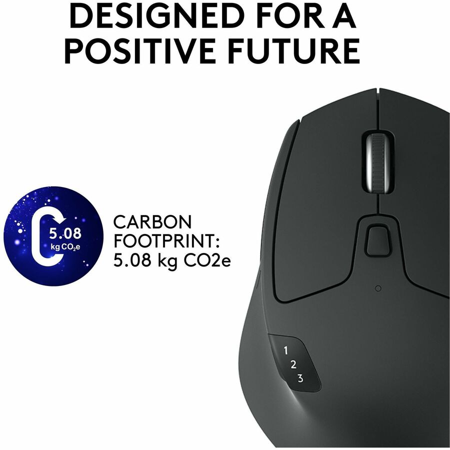 Logitech M720 Triathlon Multi-Device Wireless Mouse, Bluetooth, USB Unifying Receiver, 1000 DPI, 8 Buttons, 2-Year Battery, Compatible with Laptop, PC, Mac, iPadOS - Black