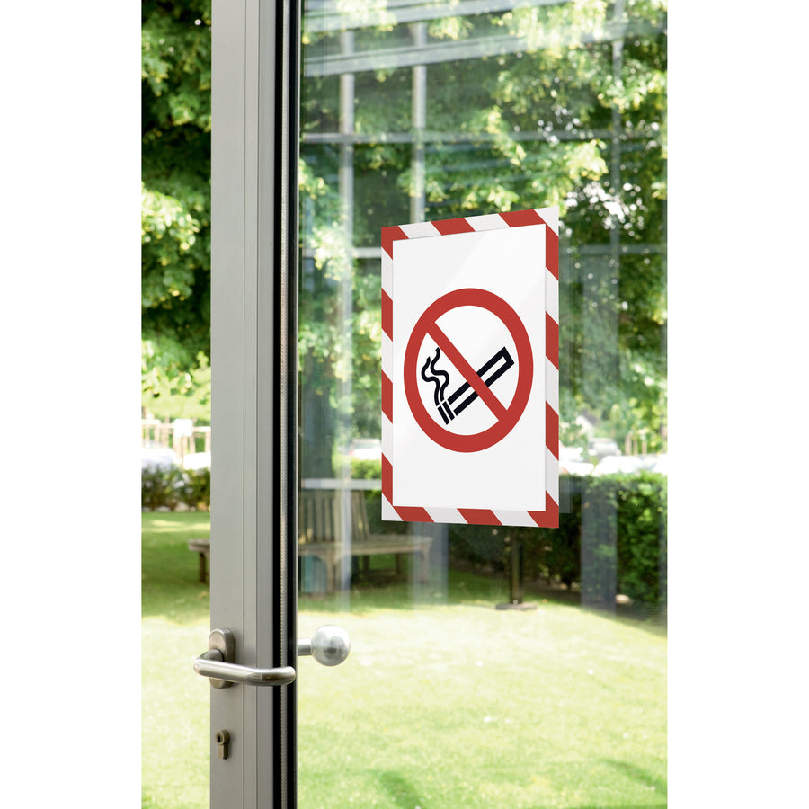DURABLE Twin-color Border Self-adhesive Security Frame - Red