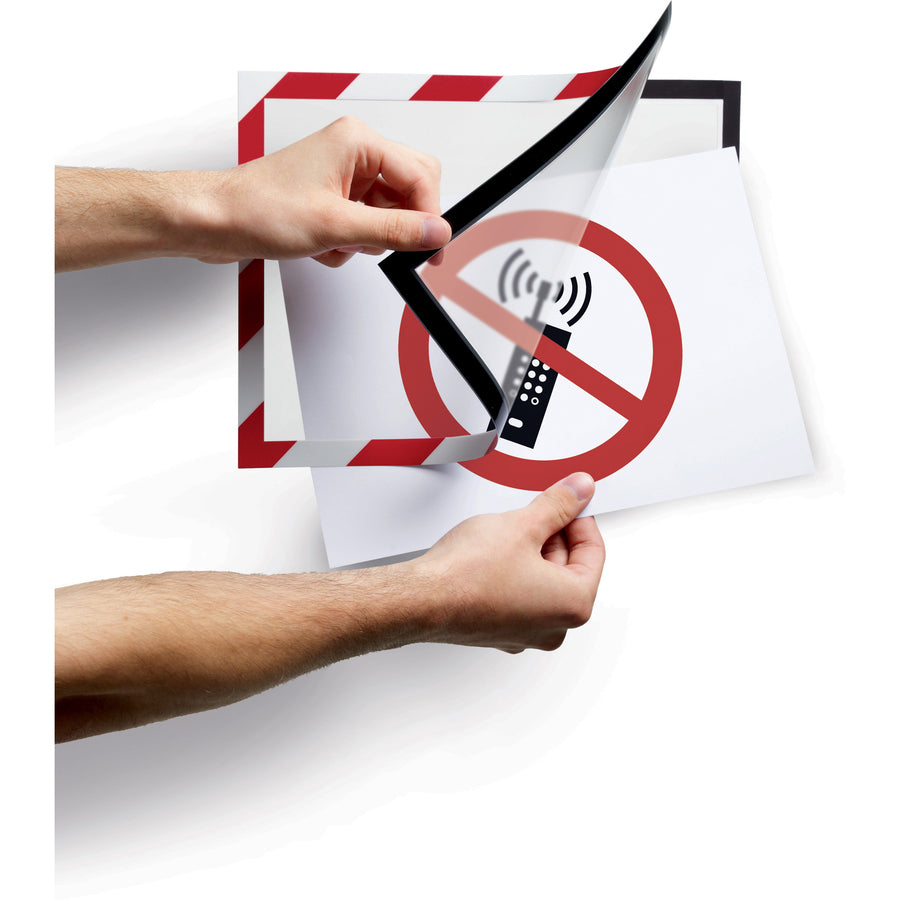 DURABLE Twin-color Border Self-adhesive Security Frame - Red