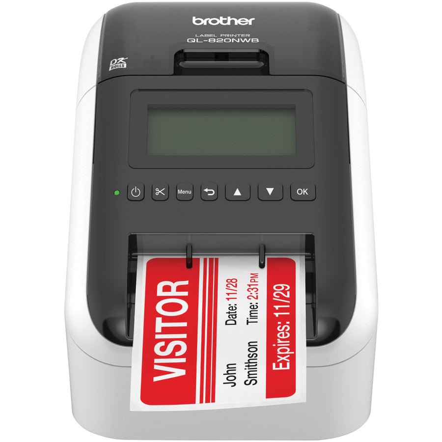 Brother QL820NWB Direct Thermal Printer - Monochrome - Handheld - Label Print - USB - Bluetooth - Wireless LAN