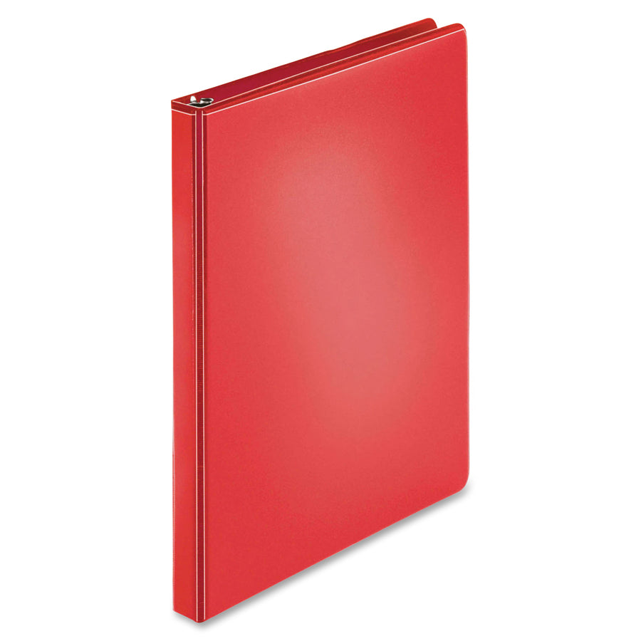 Business Source Round-Ring Binder — 1/2", Red