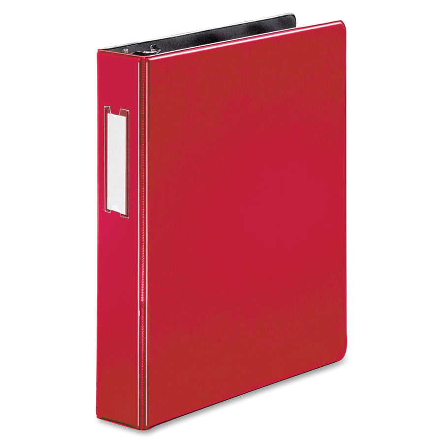 Business Source Slant D-Ring Binder — 1-1/2", Red