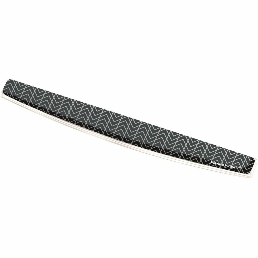 Fellowes Photo Gel Keyboard Wrist Rest with Microban® - Black Chevron