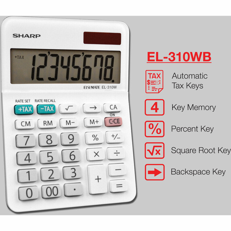 Sharp Calculators EL-310WB 8-Digit Professional Mini-Desktop Calculator