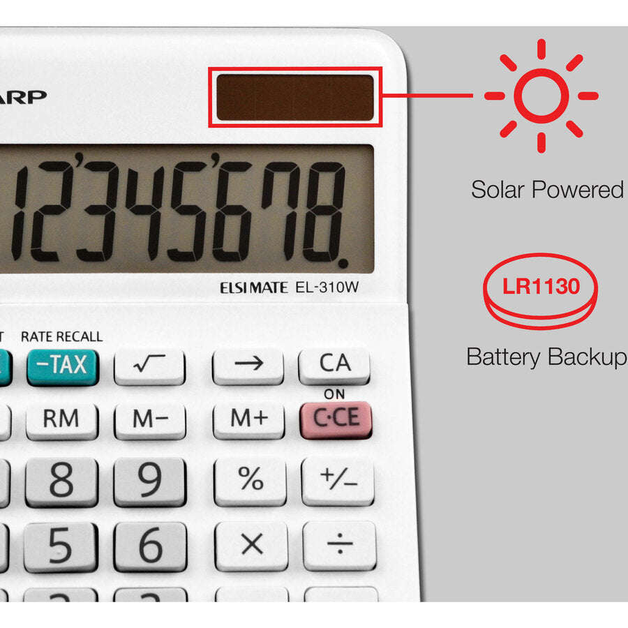 Sharp Calculators EL-310WB 8-Digit Professional Mini-Desktop Calculator