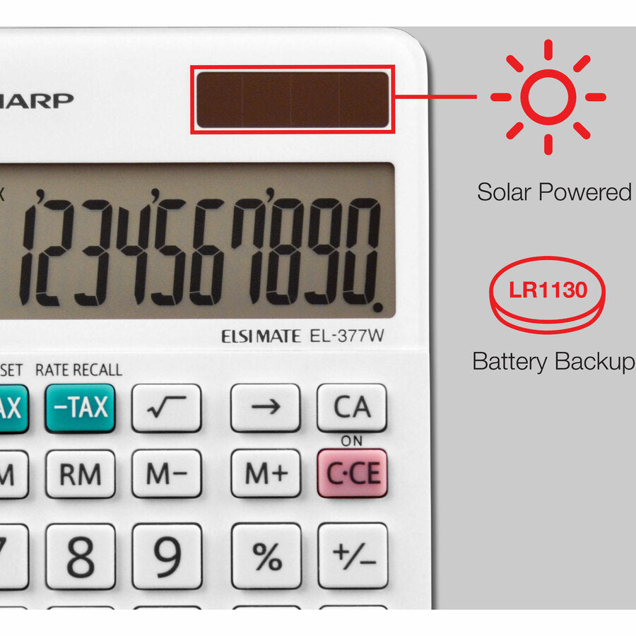 Sharp Calculators EL-377WB 10-Digit Professional Handheld Calculator