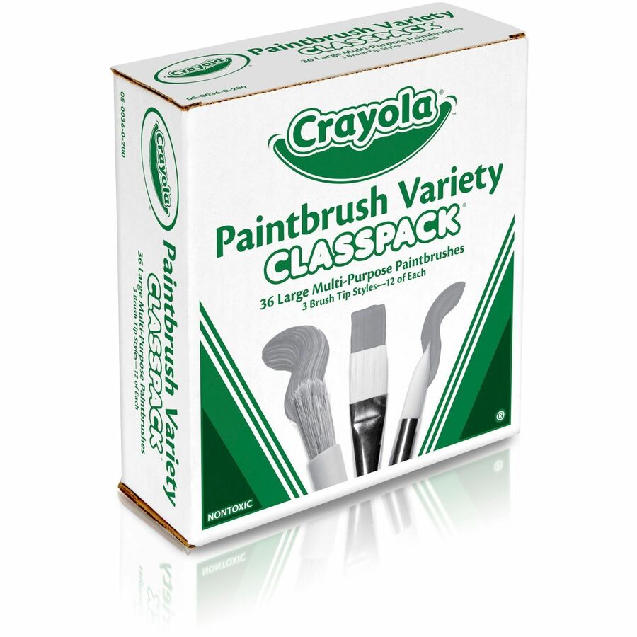 Crayola 3-Tip Paintbrush Variety Classpack — 36 Brushes