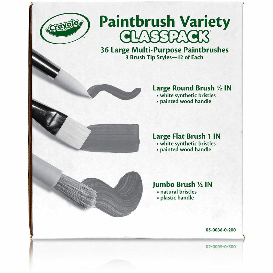 Crayola 3-Tip Paintbrush Variety Classpack — 36 Brushes